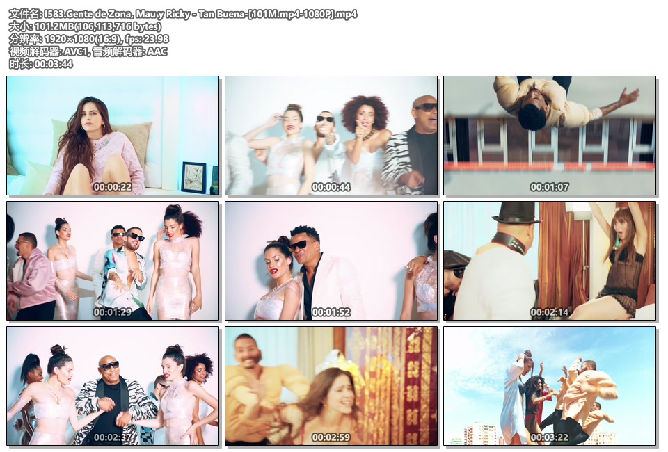 Gente de Zona Mau y Ricky Tan Buena 101M mp4 1080P 无损音乐 5 1声道音乐