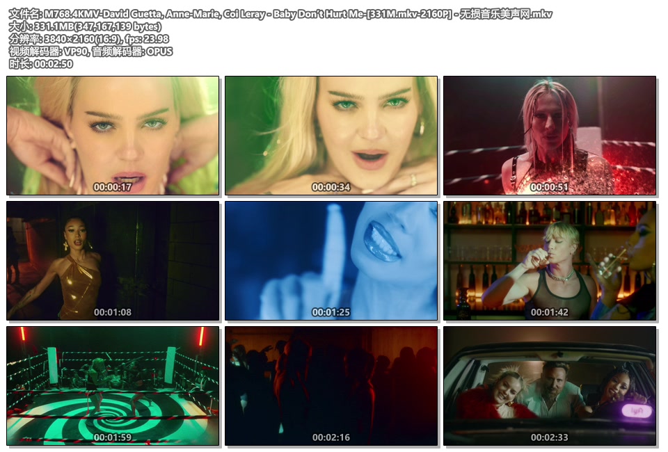 M768.4KMV-David Guetta, Anne-Marie, Coi Leray - Baby Don’t Hurt Me-[331M.mkv-2160P] - 无损音乐美声网.mk.jpg