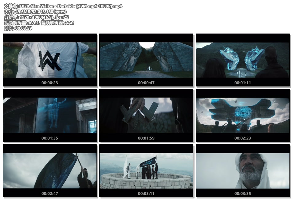 Alan Walker Darkside[49M.mp41080P] 无损音乐_5.1声道音乐_4KMV_超清MV_下载 无损