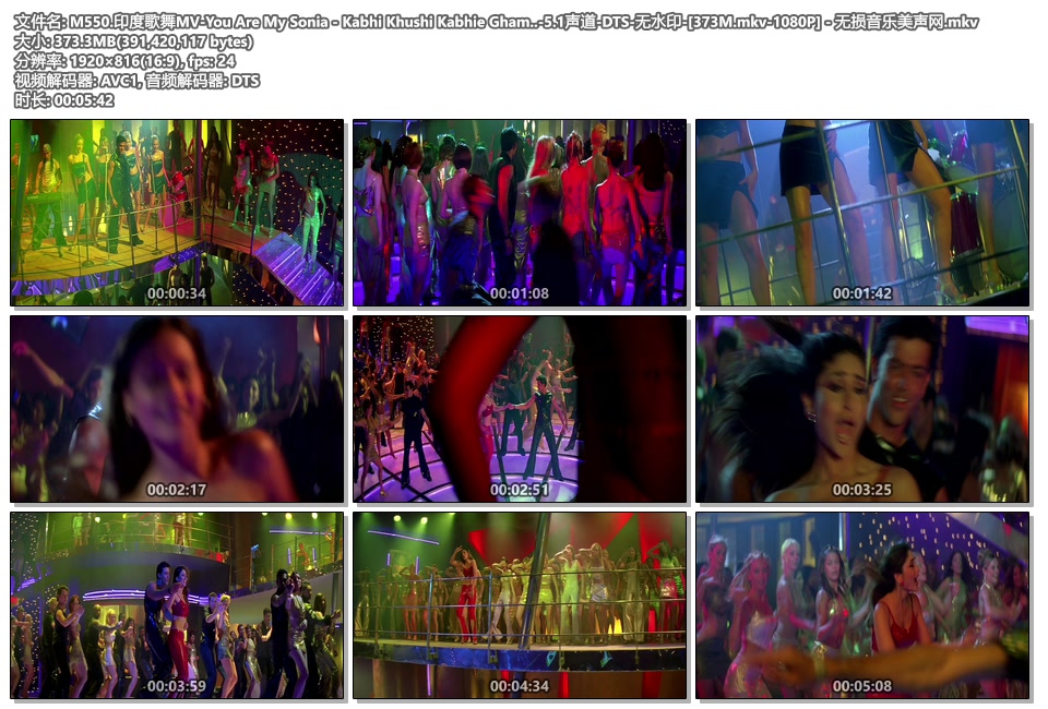 M550.印度歌舞MV-You Are My Sonia - Kabhi Khushi Kabhie Gham..-5.1声道-DTS-无水印-[373M.mkv-1080P] - 无损音乐美.jpg